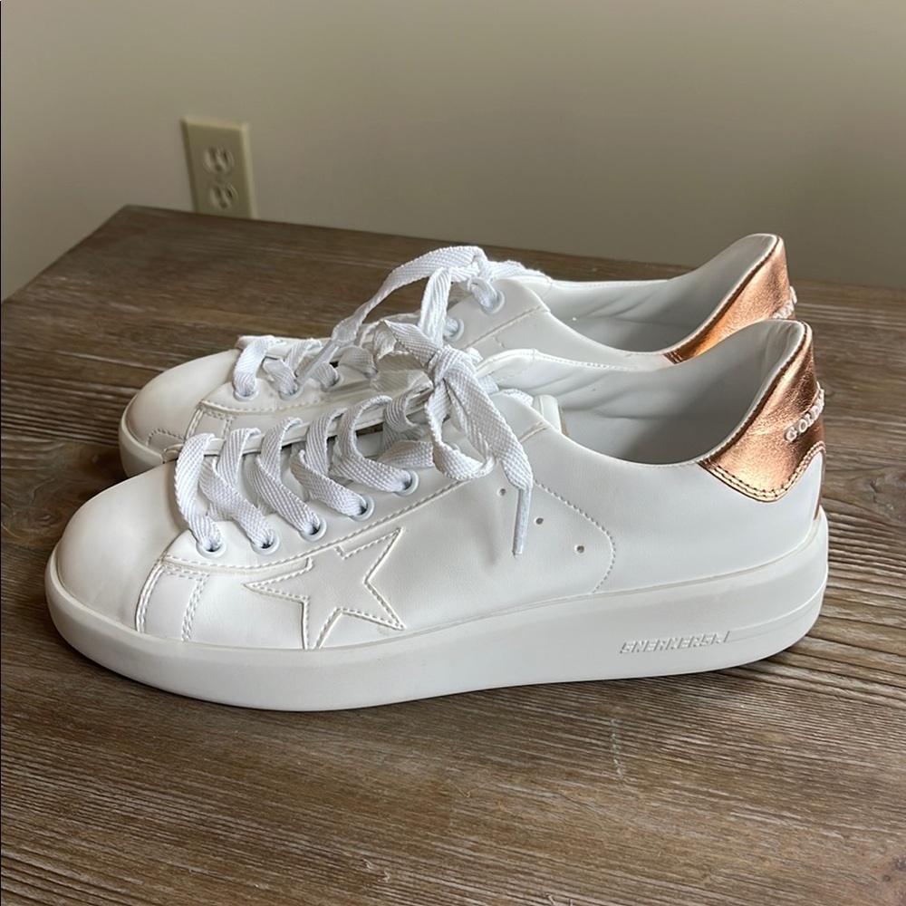 Golden Goose, white sneakers. Size 38 Like NEW - Picture 4 of 6